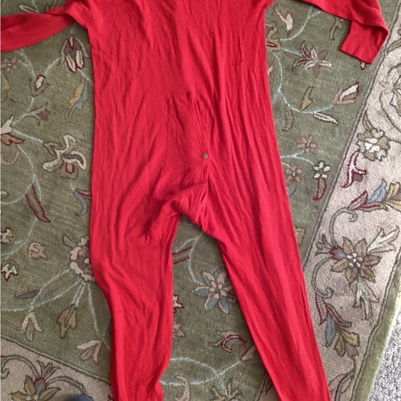 RED UNION SUIT DISTRESSED UNISEX VINTAGE Long Johns - Picture 6 of 16